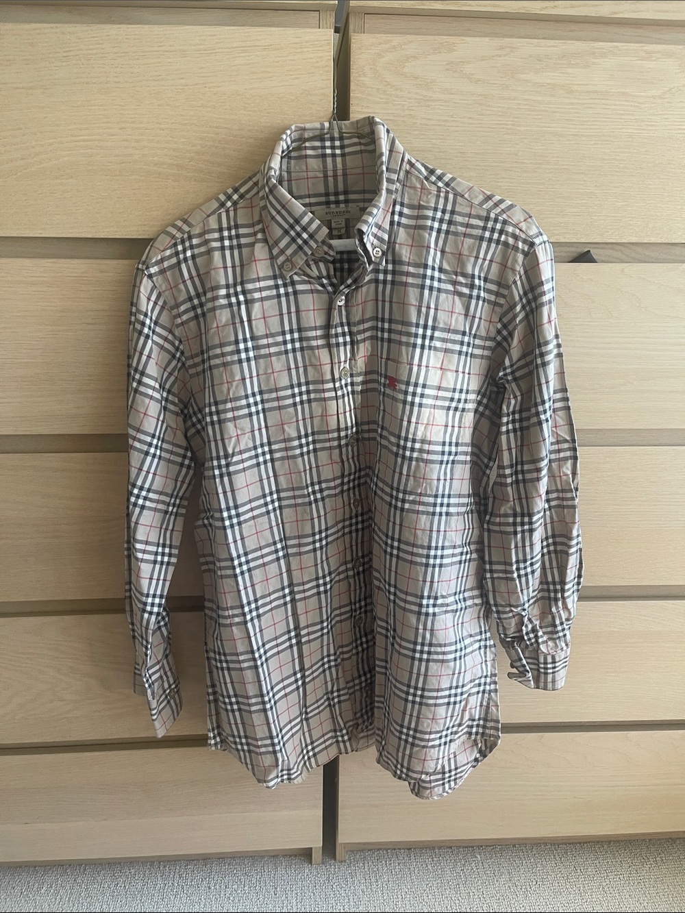 Burberry Beige & Black Classic Check Button-Down Long Sleeve